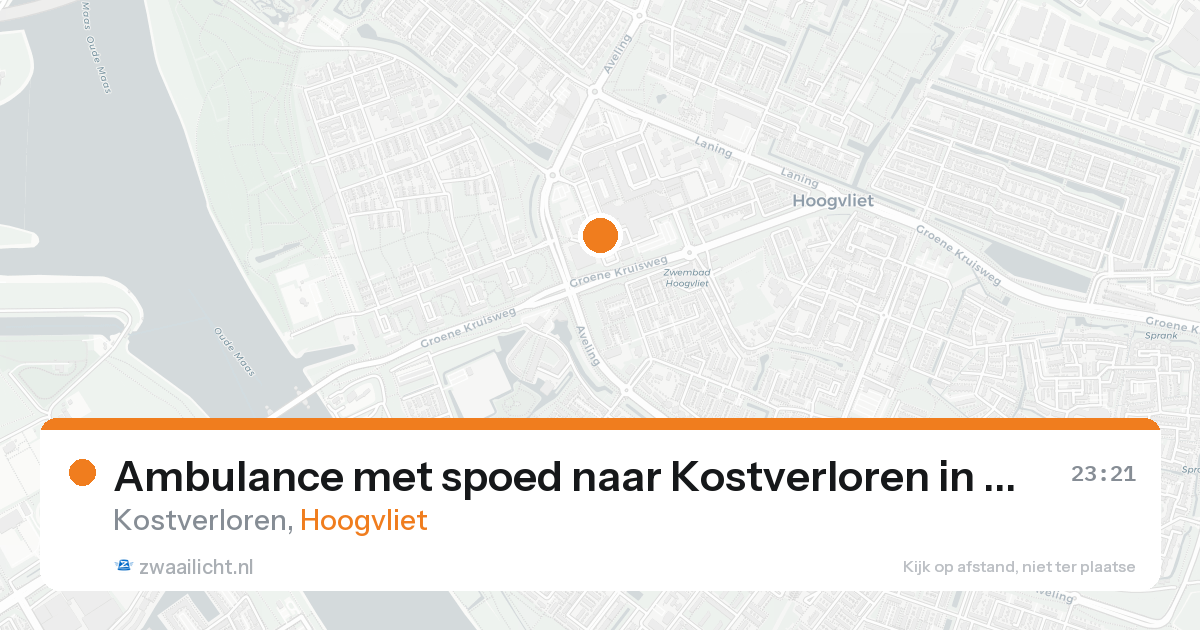 Ambulance met spoed naar Kostverloren in Hoogvliet — 24 aug 2026