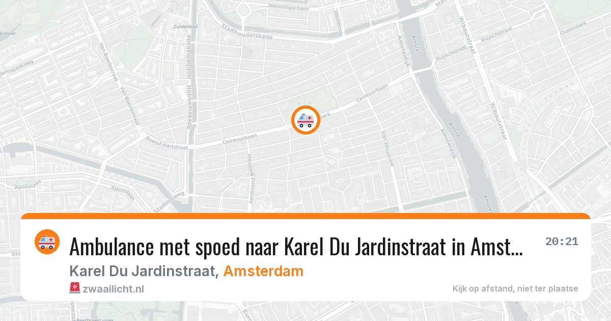 Ambulance met spoed naar Karel Du Jardinstraat in Amsterdam — 4 apr 2026
