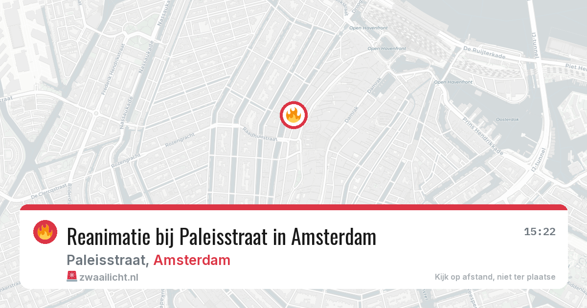 Reanimatie bij Paleisstraat in Amsterdam — 10 jun 2026