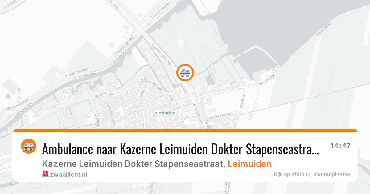 Ambulance naar Kazerne Leimuiden Dokter Stapenseastraat in Leimuiden — 1 aug 2026
