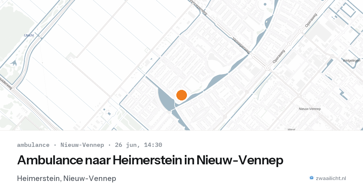 Ambulance naar Heimerstein in Nieuw-Vennep — 26 jun 2026