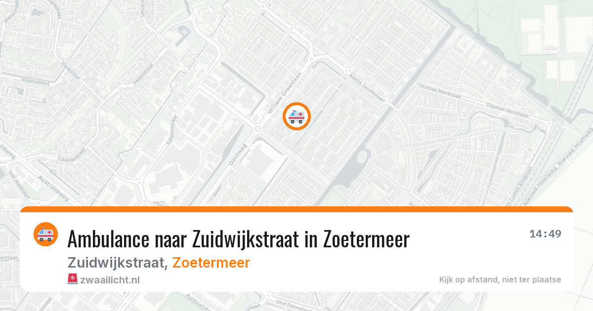 Ambulance naar Zuidwijkstraat in Zoetermeer — 15 jul 2026