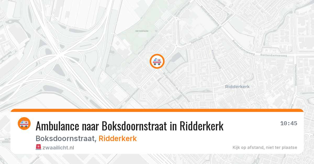 Ambulance naar Boksdoornstraat in Ridderkerk — 22 jun 2026
