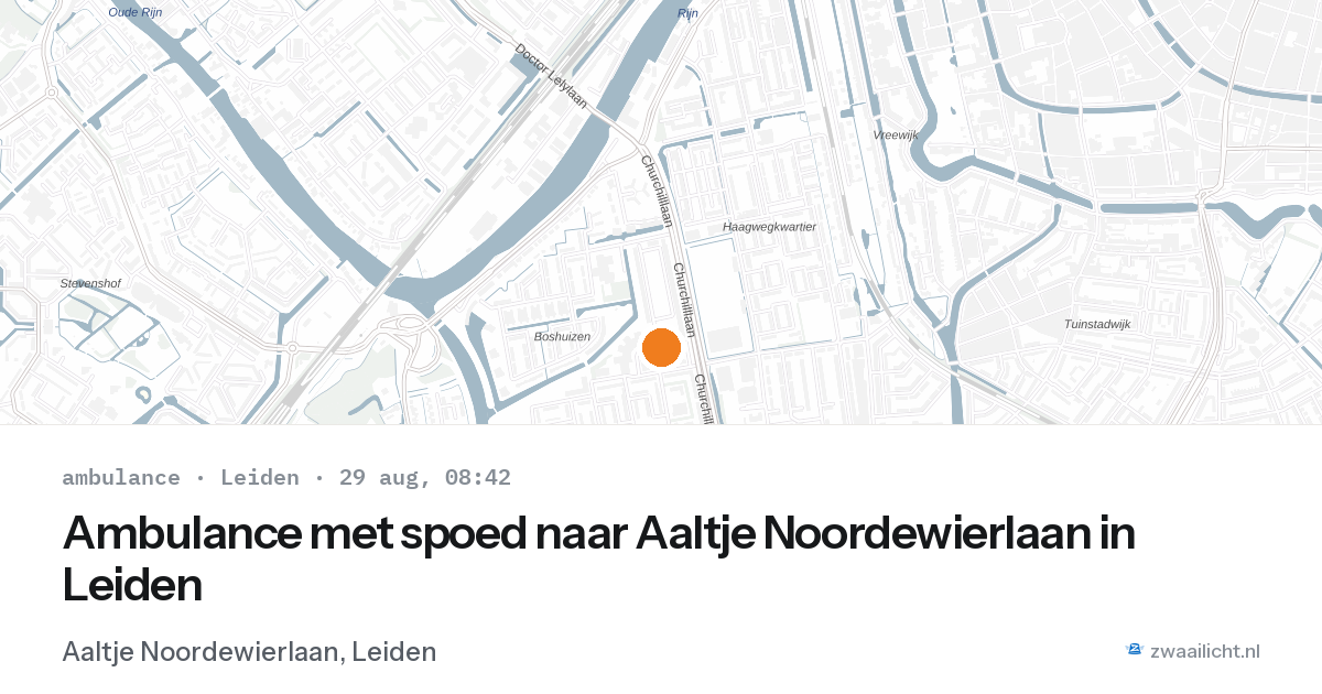 Ambulance met spoed naar Aaltje Noordewierlaan in Leiden — 29 aug 2026