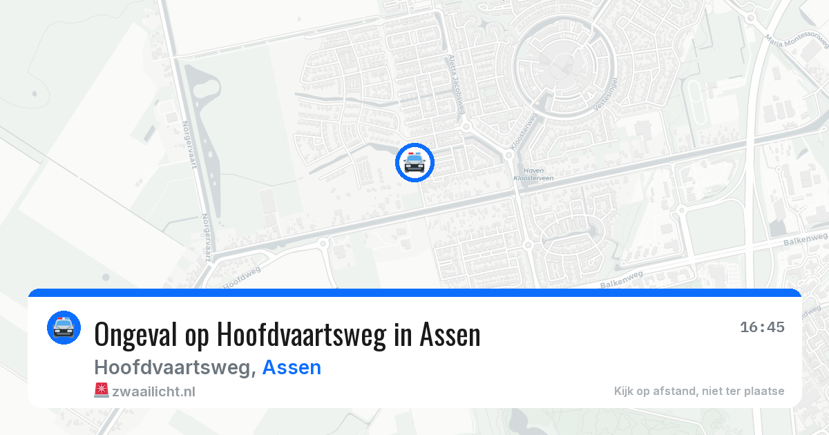 Ongeval op Hoofdvaartsweg in Assen — 2 apr 2026