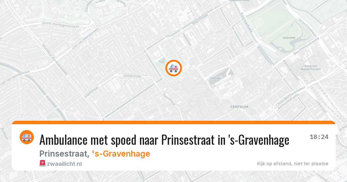Ambulance met spoed naar Prinsestraat in 's-Gravenhage — 13 aug 2026