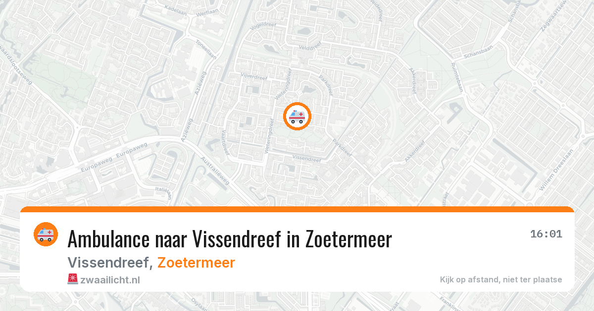 Ambulance naar Vissendreef in Zoetermeer — 15 mei 2026
