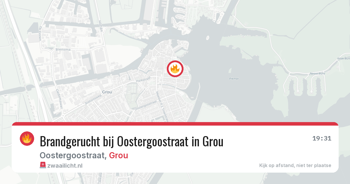 Brandgerucht bij Oostergoostraat in Grou — 20 apr 2026