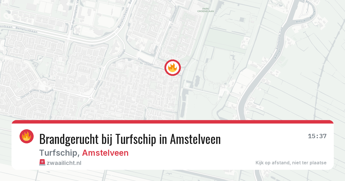 Brandgerucht bij Turfschip in Amstelveen — 5 aug 2026