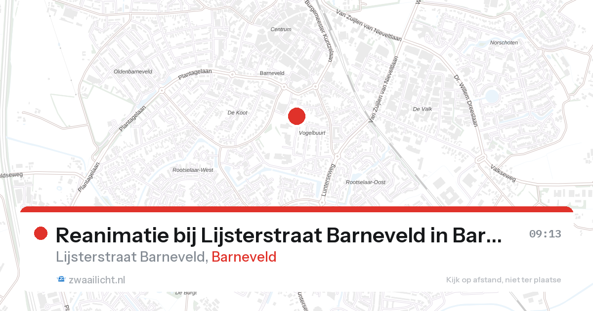 Reanimatie bij Lijsterstraat Barneveld in Barneveld — 9 mrt 2026