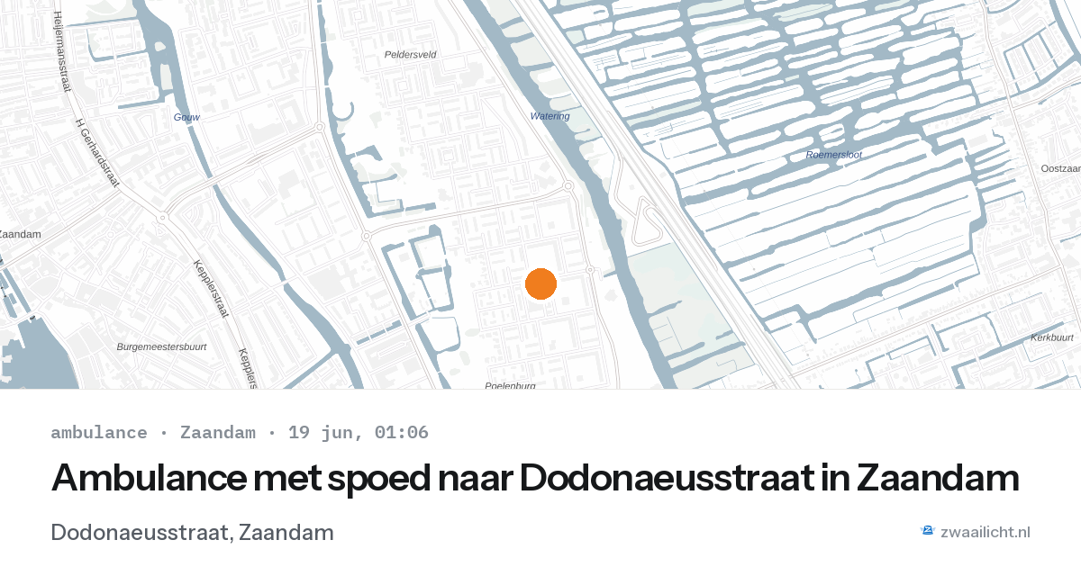 Ambulance met spoed naar Dodonaeusstraat in Zaandam — 18 jun 2026