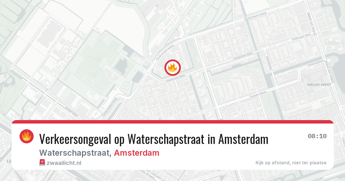 Verkeersongeval op Waterschapstraat in Amsterdam — 20 mrt 2026