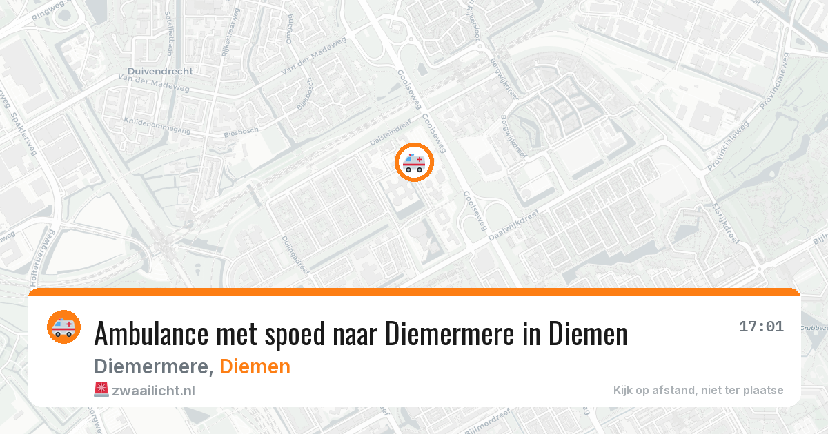 Ambulance met spoed naar Diemermere in Diemen — 27 jun 2026