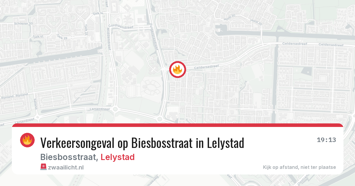 Verkeersongeval op Biesbosstraat in Lelystad — 25 mei 2026