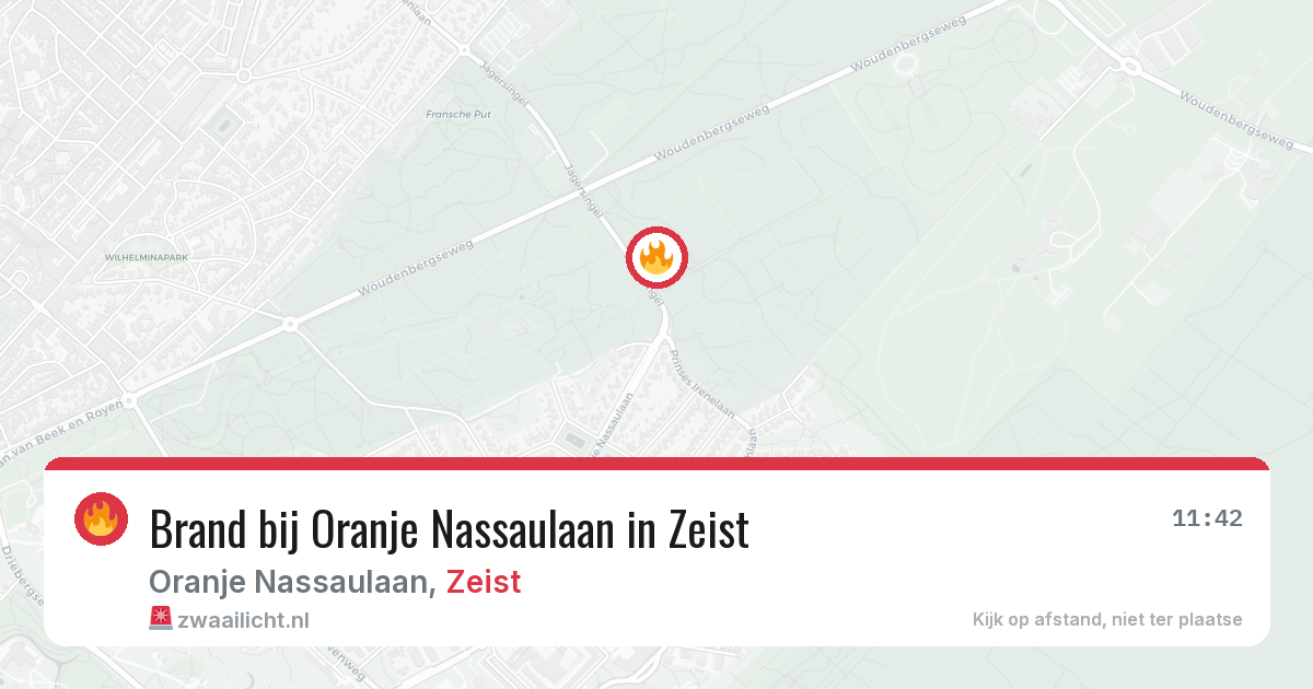Brand bij Oranje Nassaulaan in Zeist — 21 apr 2026