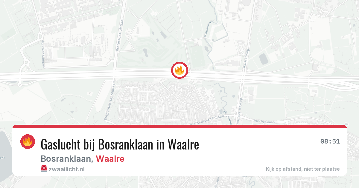 Gaslucht bij Bosranklaan in Waalre — 18 apr 2026
