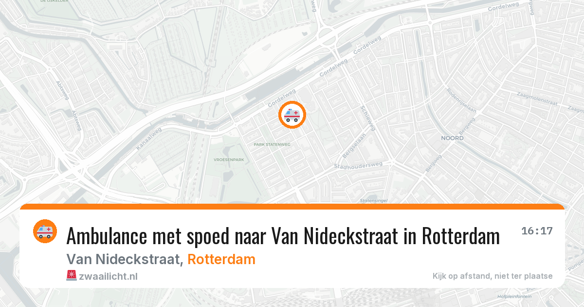 Ambulance met spoed naar Van Nideckstraat in Rotterdam — 26 mrt 2026
