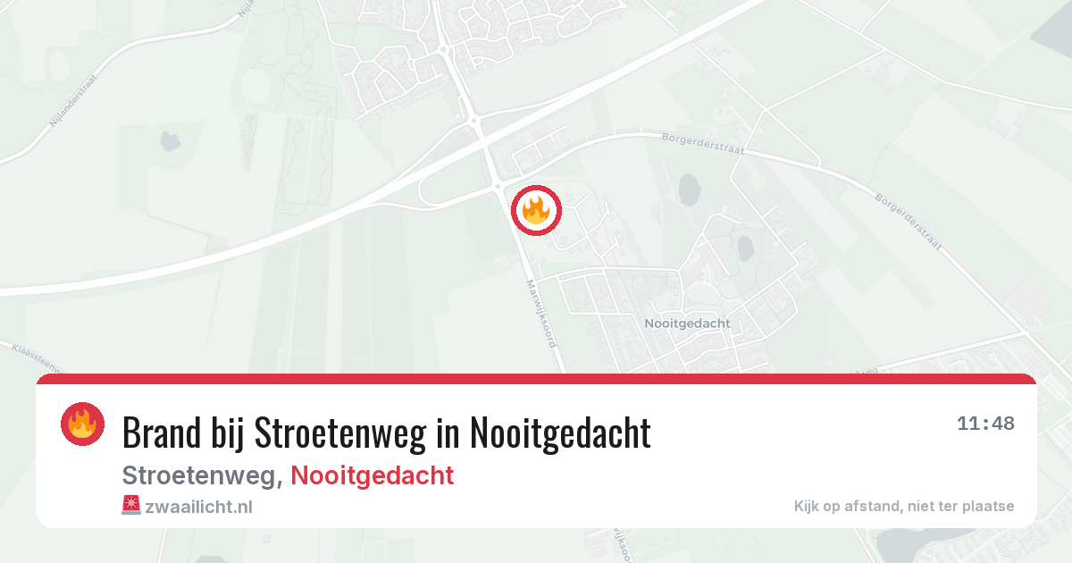 Brand bij Stroetenweg in Nooitgedacht — 10 jun 2026