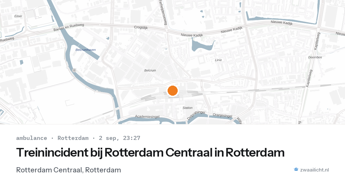 Treinincident bij Rotterdam Centraal in Rotterdam — 2 sep 2026