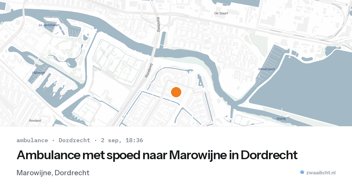 Ambulance met spoed naar Marowijne in Dordrecht — 2 sep 2026