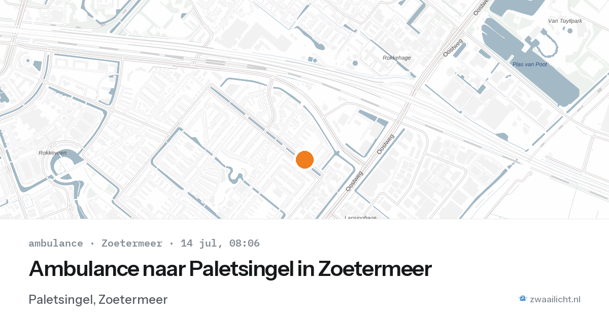 Ambulance naar Paletsingel in Zoetermeer — 14 jul 2026