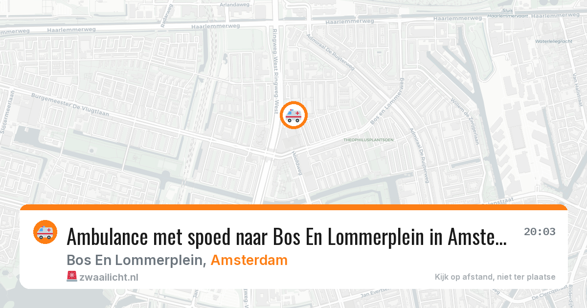 Ambulance met spoed naar Bos En Lommerplein in Amsterdam — 20 apr 2026