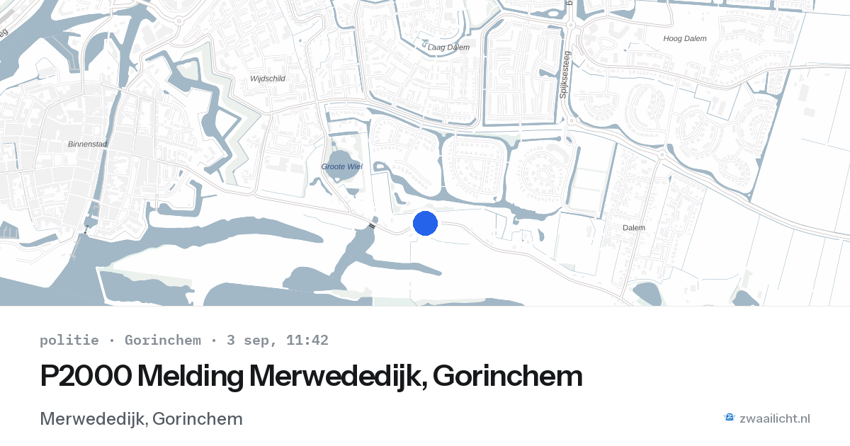P2000 Melding Merwededijk, Gorinchem — 3 sep 2026