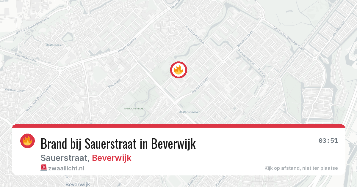 Brand bij Sauerstraat in Beverwijk — 16 jul 2026