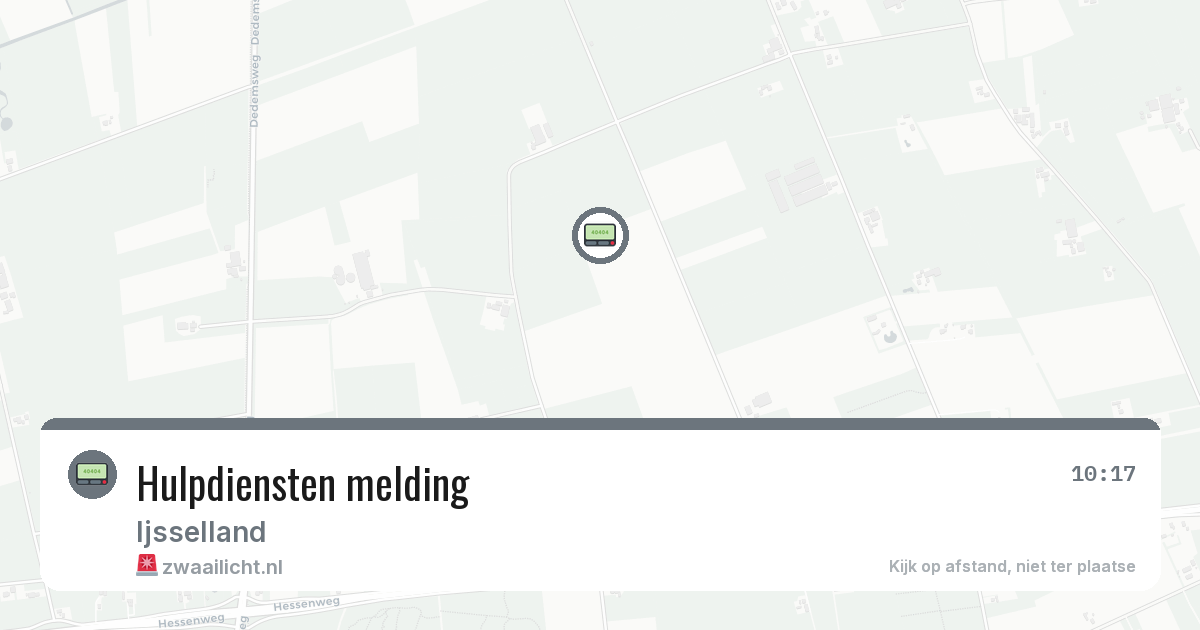 Hulpdiensten melding — 9 aug 2026