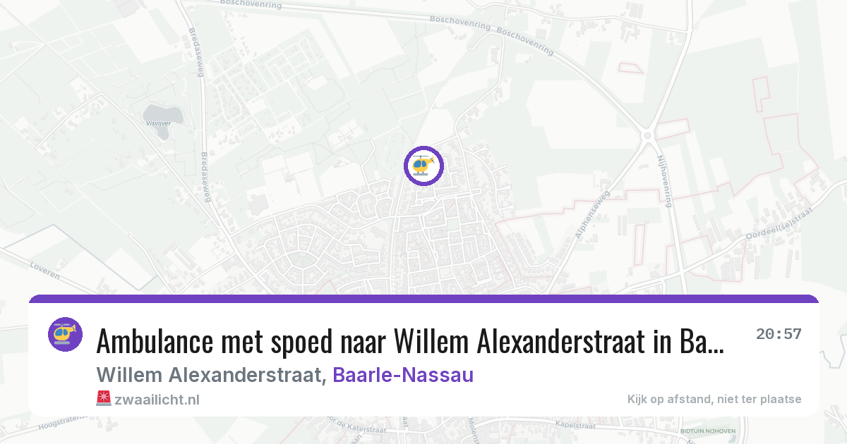 Ambulance met spoed naar Willem Alexanderstraat in Baarle-Nassau — 17 jul 2026