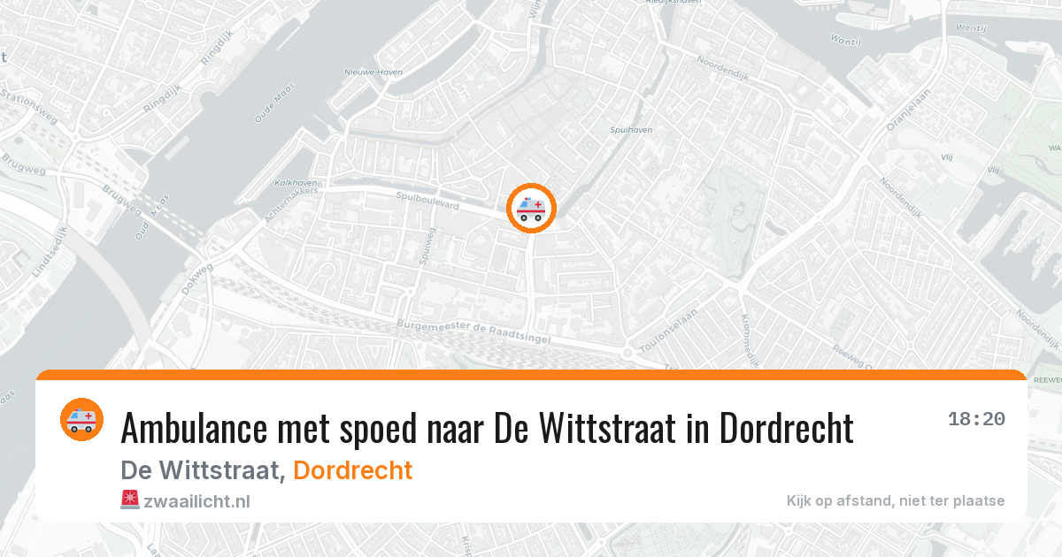 Ambulance met spoed naar De Wittstraat in Dordrecht — 5 jul 2026