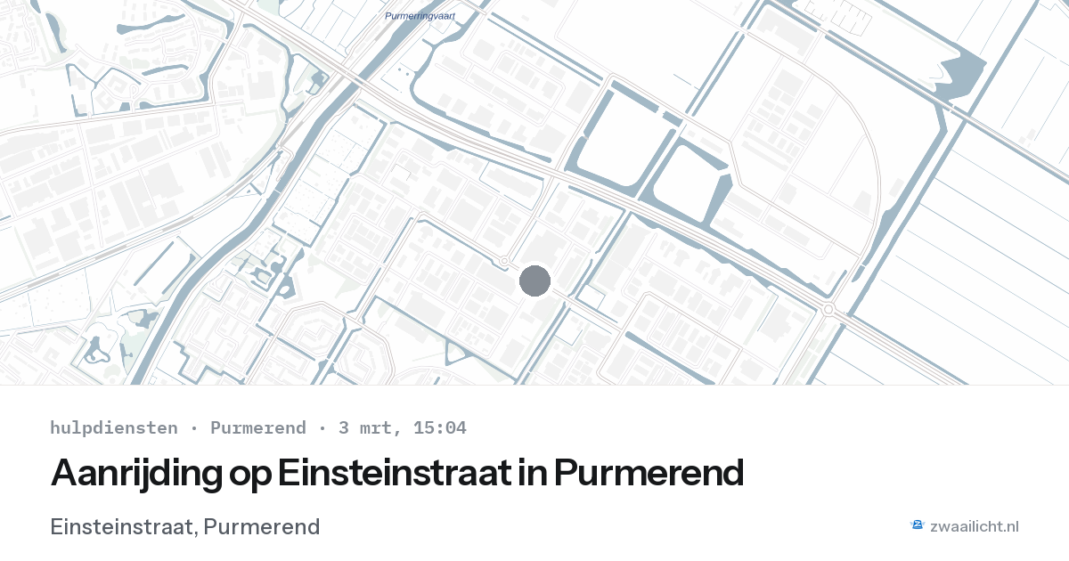 Aanrijding op Einsteinstraat in Purmerend — 3 mrt 2026