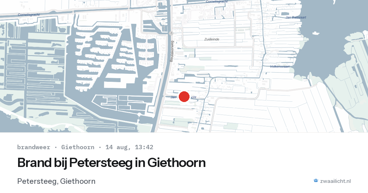 Brand bij Petersteeg in Giethoorn — 14 aug 2026