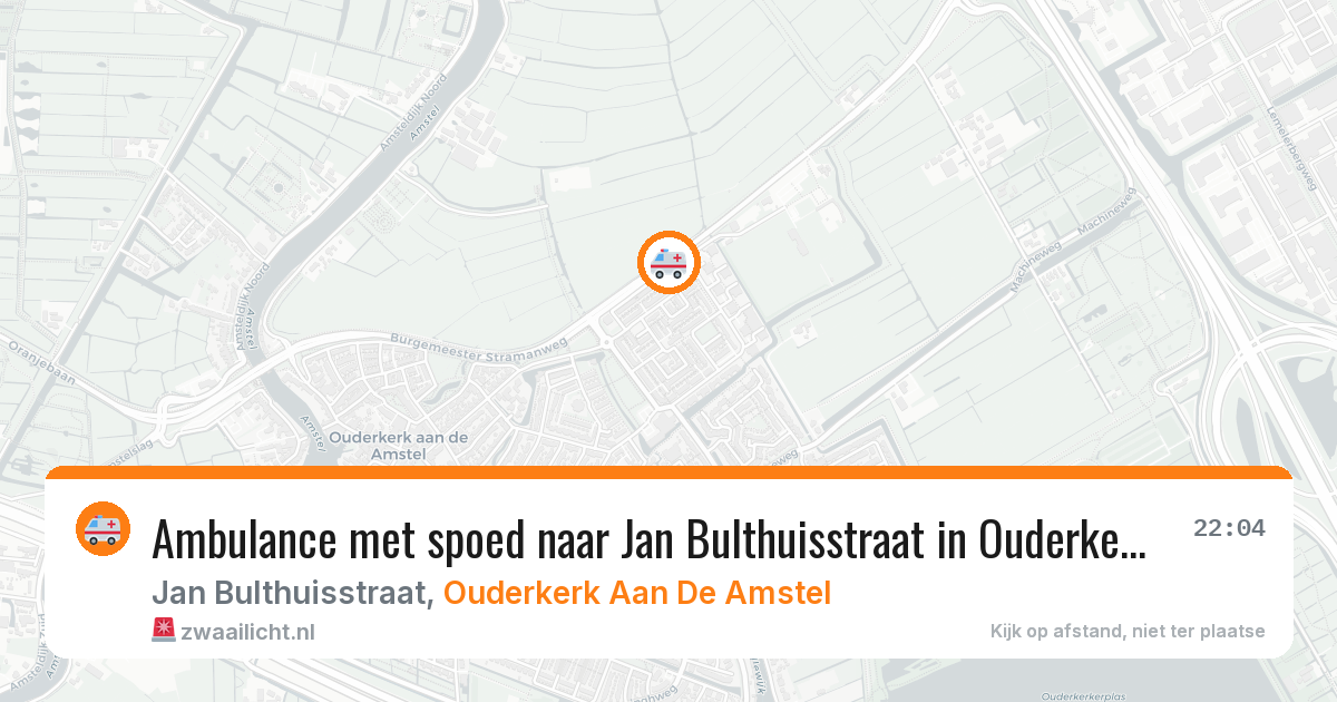 Ambulance met spoed naar Jan Bulthuisstraat in Ouderkerk Aan De Amstel — 30 mei 2026