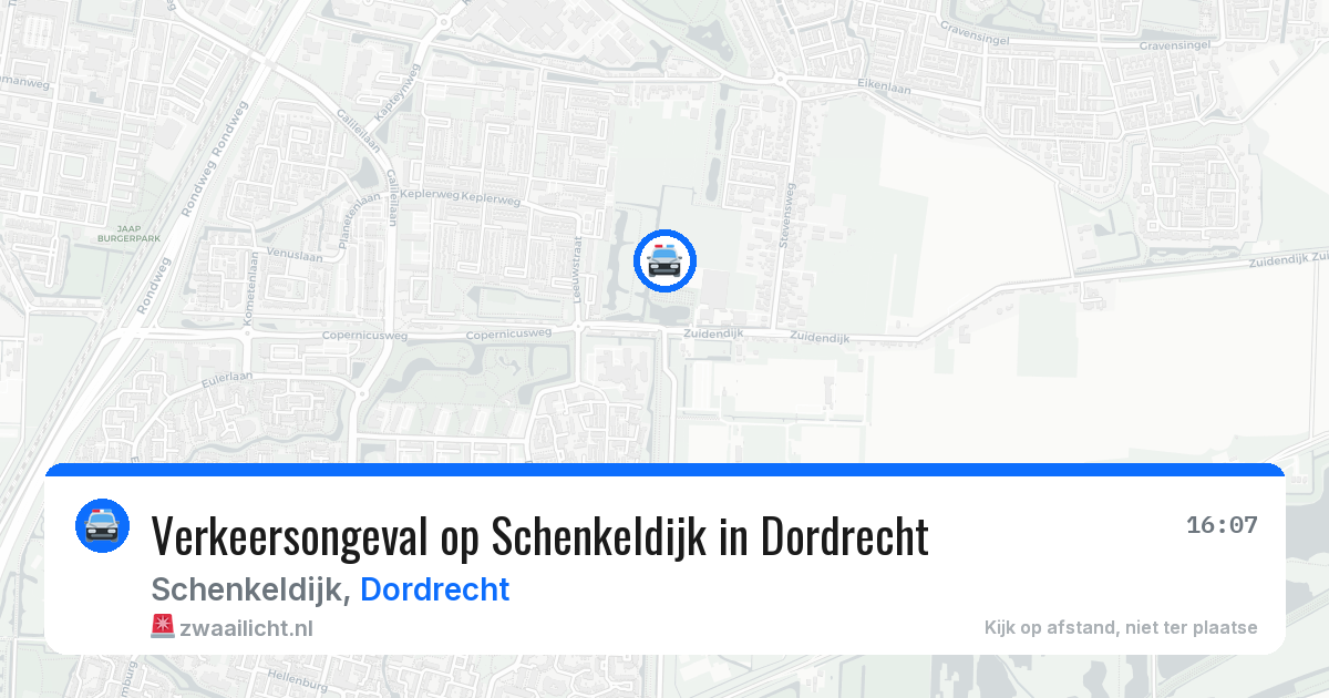 Verkeersongeval op Schenkeldijk in Dordrecht — 2 mei 2026
