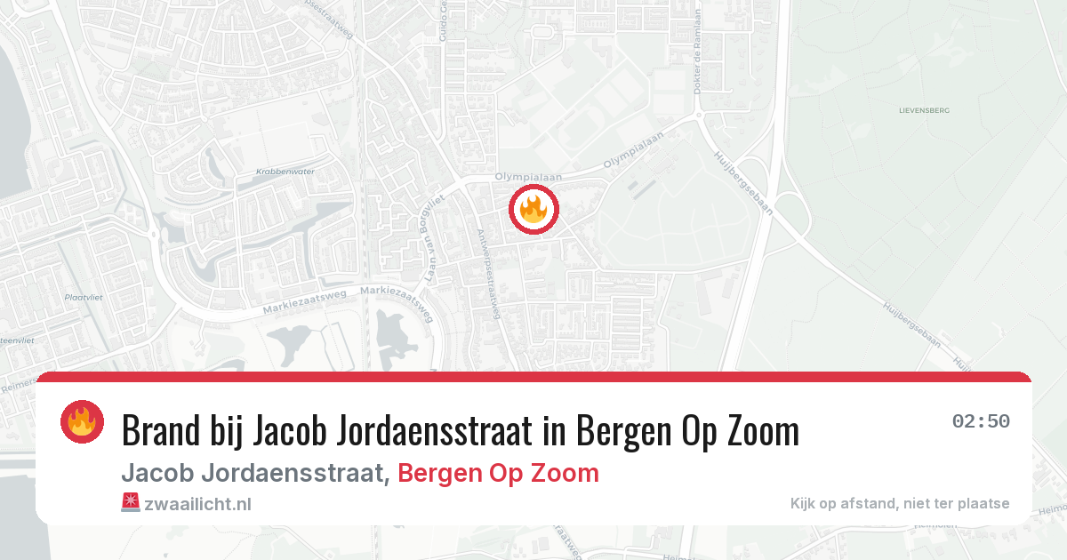 Brand bij Jacob Jordaensstraat in Bergen Op Zoom — 22 jun 2026