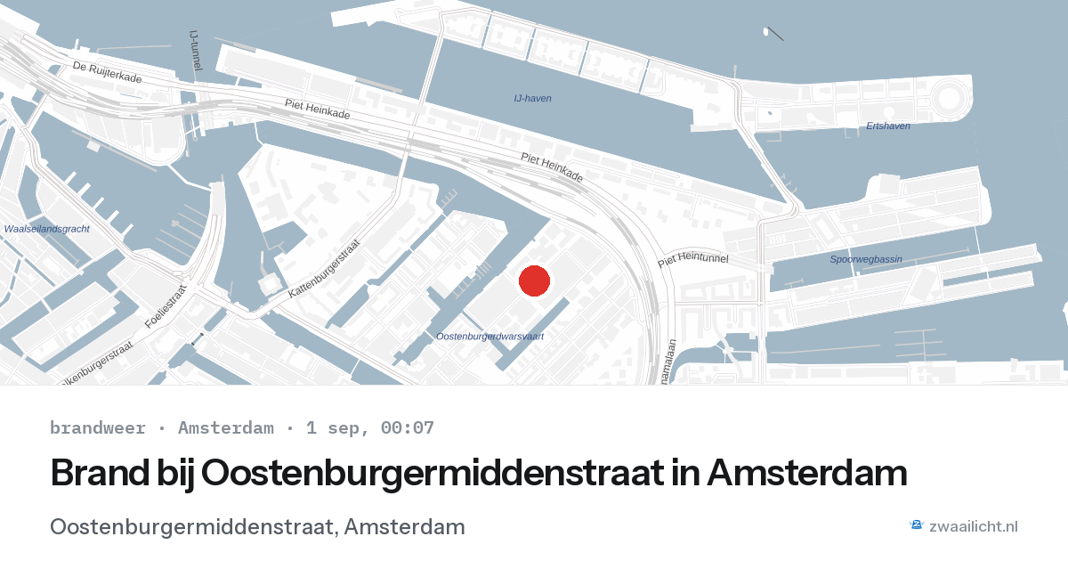 Brand bij Oostenburgermiddenstraat in Amsterdam — 31 aug 2026