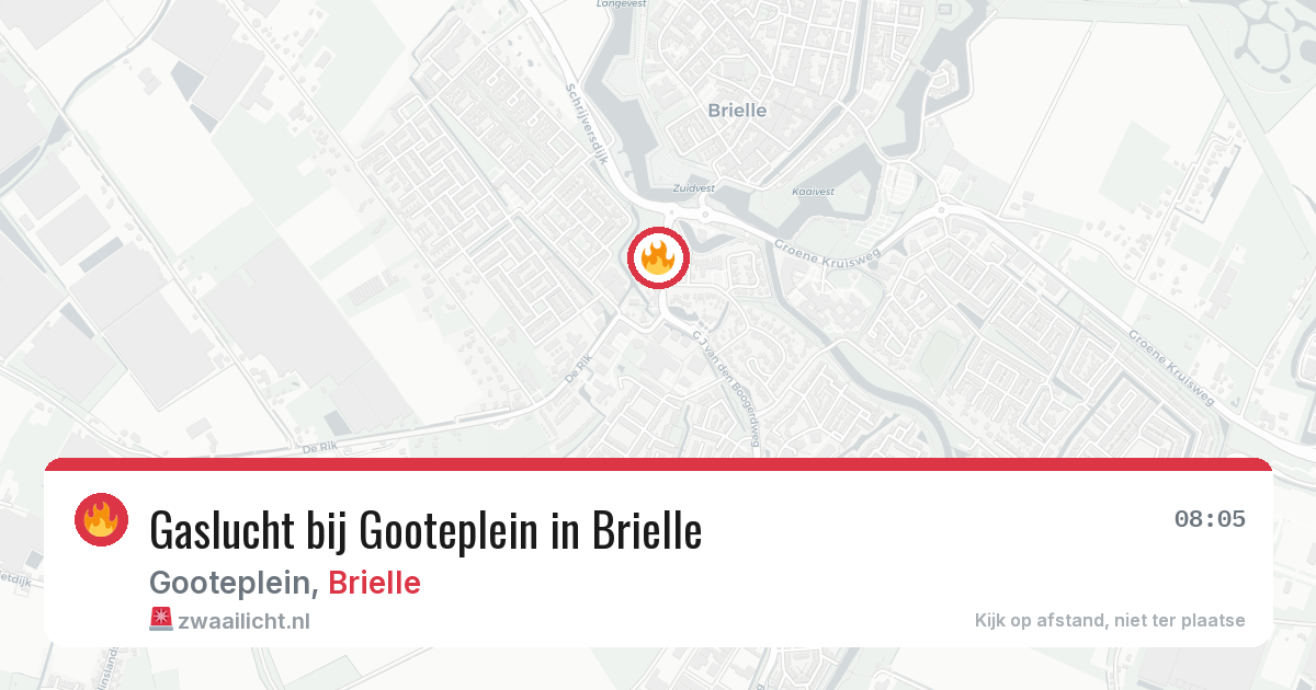 Gaslucht bij Gooteplein in Brielle — 23 mrt 2026