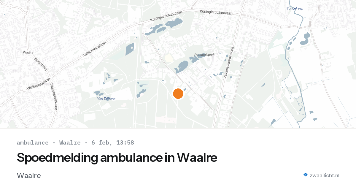 Spoedmelding ambulance in Waalre — 6 feb 2026