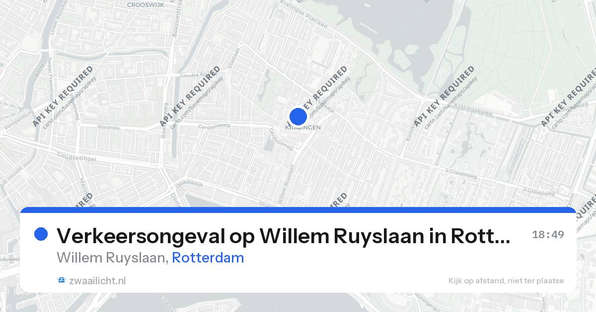 Verkeersongeval op Willem Ruyslaan in Rotterdam — 26 aug 2026
