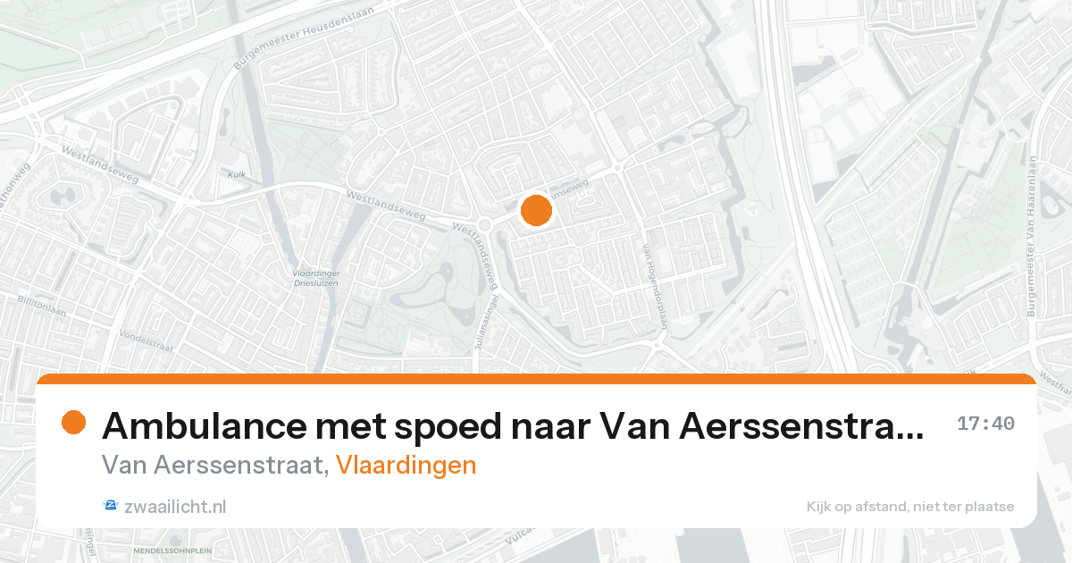 Ambulance met spoed naar Van Aerssenstraat in Vlaardingen — 15 aug 2026