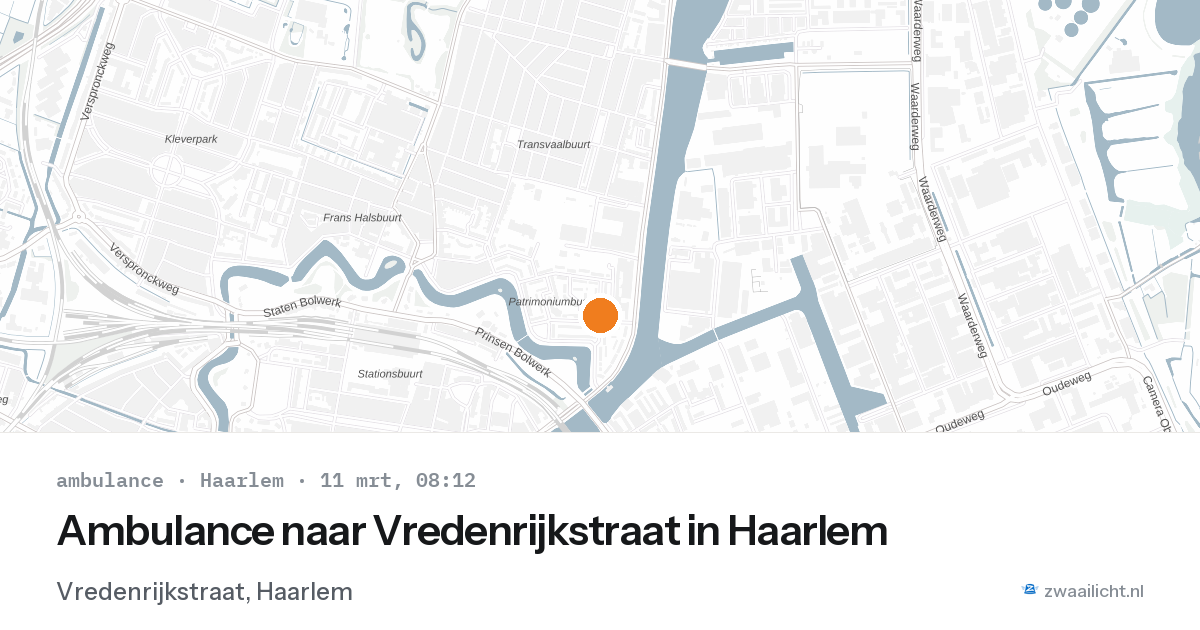 Ambulance naar Vredenrijkstraat in Haarlem — 11 mrt 2026