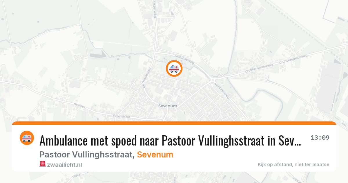 Ambulance met spoed naar Pastoor Vullinghsstraat in Sevenum — 20 jul 2026