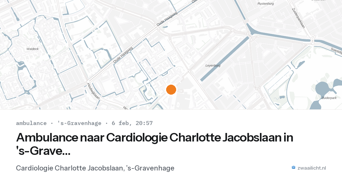 Ambulance naar Cardiologie Charlotte Jacobslaan in 's-Gravenhage — 6 feb 2026
