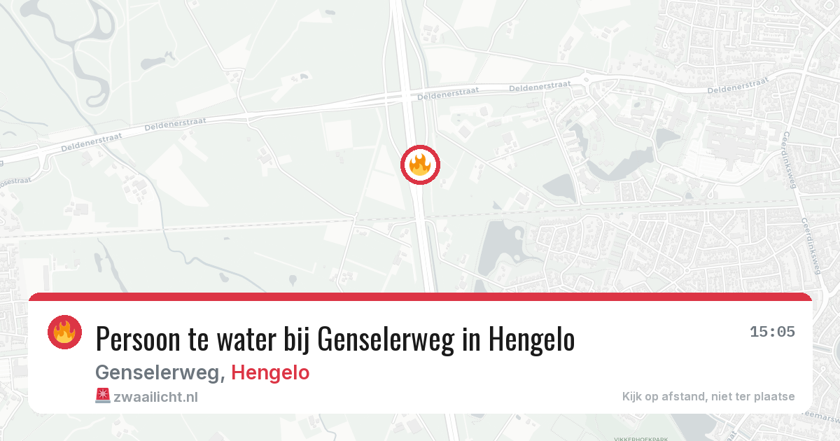 Persoon te water bij Genselerweg in Hengelo — 17 jun 2026