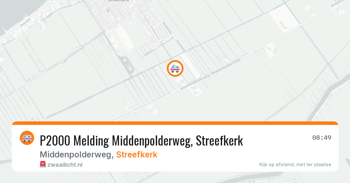 P2000 Melding Middenpolderweg, Streefkerk — 5 jun 2026