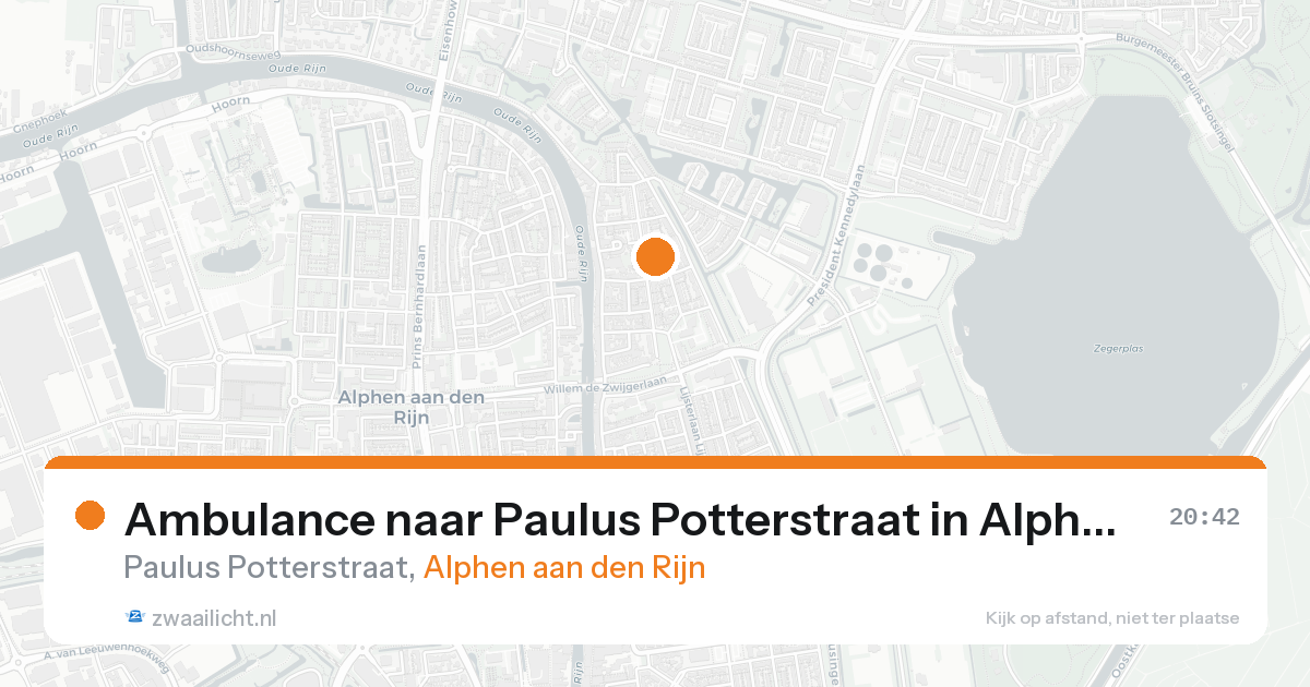 Ambulance naar Paulus Potterstraat in Alphen aan den Rijn — 20 aug 2026