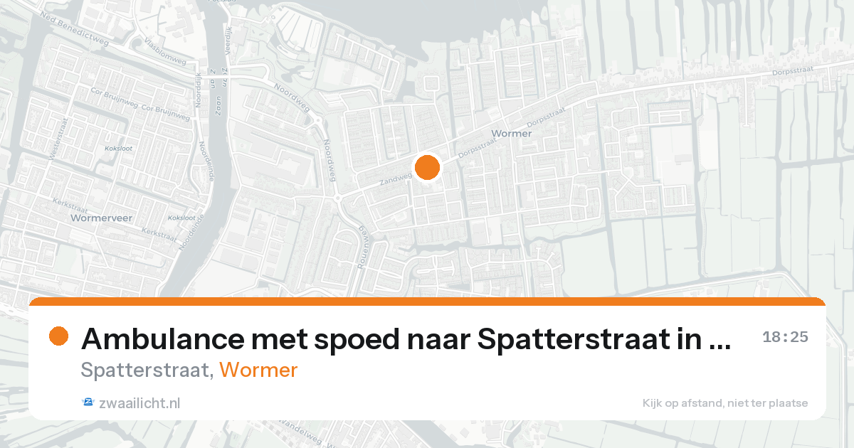 Ambulance met spoed naar Spatterstraat in Wormer — 25 aug 2026