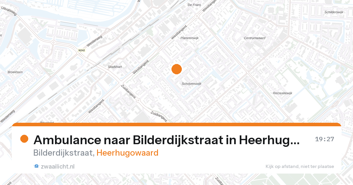 Ambulance naar Bilderdijkstraat in Heerhugowaard — 27 aug 2026