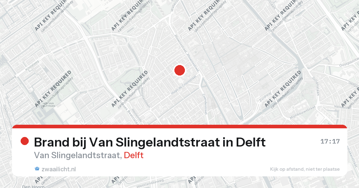 Brand bij Van Slingelandtstraat in Delft — 26 aug 2026